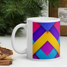 Mr UVD White & Pink Abstract Printed Ceramic Matte Mug 350 ml image 3