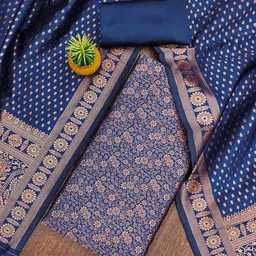 SHADOW & SAININGWoven Design Jacquard Silk Unstitched Dress Material-image-91