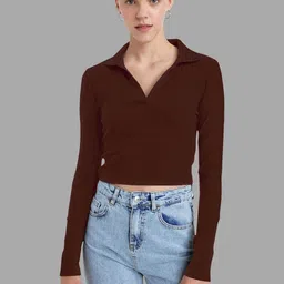 Maheshvi Women Solid Ribed Crop Top-picture-24