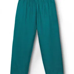 Babyhug Cotton Blend Full Sleeves Kurta Pajama Set with Jacket & Motif Embroidery - Teal Blue image 5