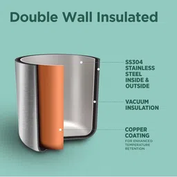 ELIE INDIA Silver-Toned Single Stainless Steel Solid Water Bottle image 4