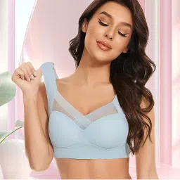 BRACHY Women Blue Wirefree Comfortable Padded Lift Push Up Pullover Bra-picture-12
