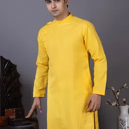 DEVOILER Men Long Sleeve Mandarin Collar Straight Kurta-picture-17