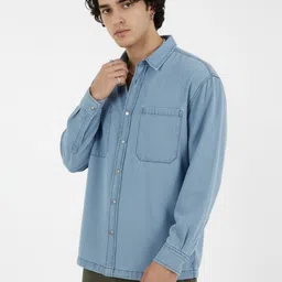 glitchez Spread Collar Pure Cotton Oversized Shirt-picture-21