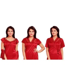 UWNAQA Pack Of 3 Women Nightdress image 2