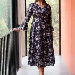 Moda Rapido Floral Print Fit & Flare Maxi Dress image 2