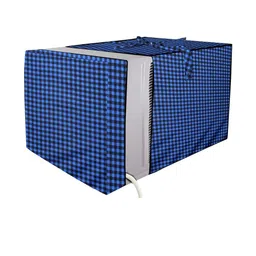 Stylista Blue Solid Waterproof Air Conditioner Covers image 1