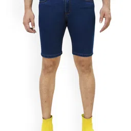 Plounge Men Slim Fit Denim Shorts-image-25