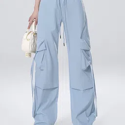 LULU & SKY Women Straight Fit High-Rise Cargos Trousers-picture-39