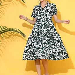 Honky Tonky Women Floral Printed Shirt Midi Dress-image-46
