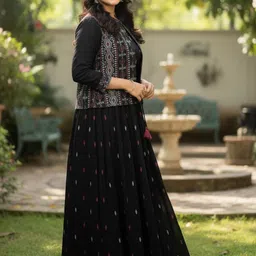 HERE&NOW Women Printed Anarkali Kurta-picture-21