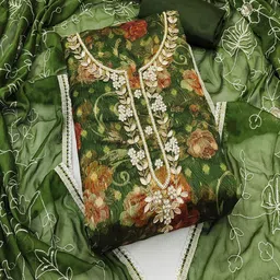 Lilots Organza Unstitched Dress Material-picture-41