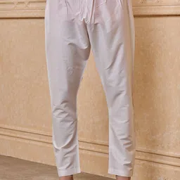 Tasva Men Geometric Woven Design Straight Kurta with Trousers image 4