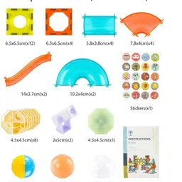 ridhimani 49 Pcs Light Magnetic Marble Run Building Blocks Set, Educational Toys for Kids image 5