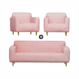 Lukzer Pink 22 Pieces Self Design Sofa Cover With Cushion Covers & Anti slip Foam Sticks image 3