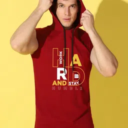 WOOSTRO Men Typography Printed Hooded Slim Fit T-shirt-picture-15