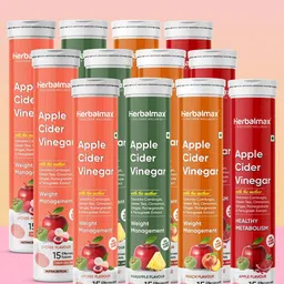 Herbal max Set Of 12 ACV Effervescent Tablets- 15 Tablets- Lychee- Apple- Pineapple- Peach-image-47