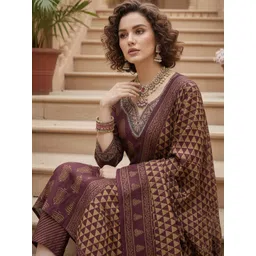 Pjyot by surhi Women Ethnic Motifs Printed Regular Thread Work Pure Cotton Kurta with Trousers & With Dupatta-picture-28