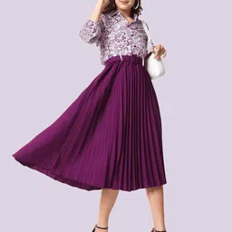 ZWERLON Floral Print A-Line Midi Dress image 4