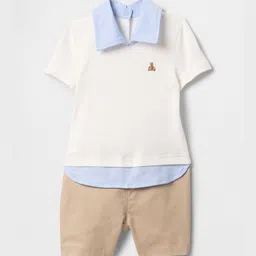 GAP Infants Color-Blocked Button-Down Collar Rompers-picture-52