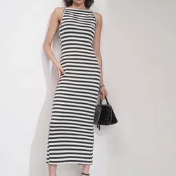 Tokyo Talkies Women Striped Bodycon Maxi Dress-image-12