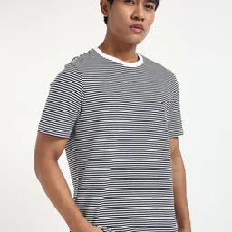 Tommy Hilfiger Men Striped Round Neck Cotton T-shirt image 2