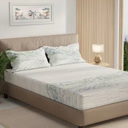 Boutique Living India White Printed Pure Cotton 300 TC King Bedsheet Set-2.74 m x 2.74 m-picture-32