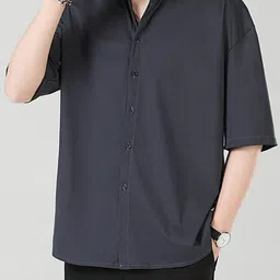 StyleCast Men Spread Collar Solid Cotton Casual Shirt-picture-35