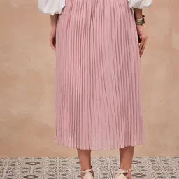 all about you Women Accordion Pleats Flared A-Line Maxi Skirt image 4