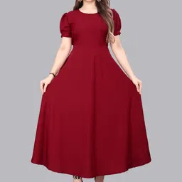 QENA Puff Sleeve Fit & Flare Maxi Dress-picture-57