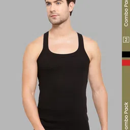 MACHO Men Pack Of 2 Assorted Pure Cotton Innerwear Vests-picture-20