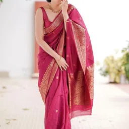 Moda Rapido Woven Design Zari Silk Blend Handloom Banarasi Saree image 5