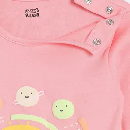 MINI KLUB Infant Girls Pack Of 2 Clouds Printed Cotton Full Sleeves Rompers image 5