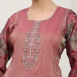 Biba Embroidered Sequinned Unstitched Dress Material image 5