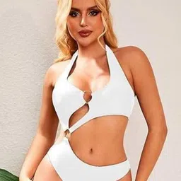 Bananhot Women Halter Neck Cut-Out Detail Swim Bikini Set image 2
