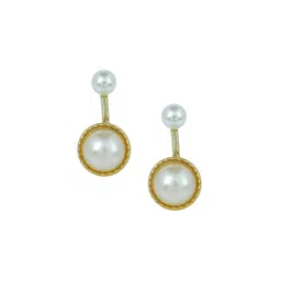 MEMOIR Gold-Plated Contemporary Pearls Drop Earrings-image-94