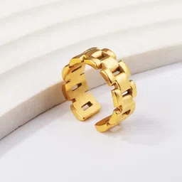 FAB COUTURE Gold-Plated Adjustable Watchband Ring-picture-35