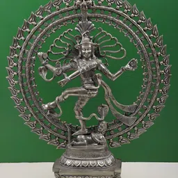 Exotic India Silver-Toned Religious Nataraja Idol Showpiece-image-48