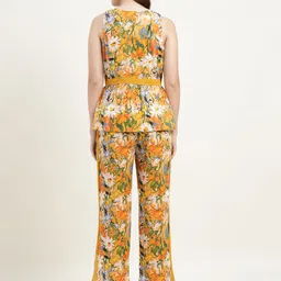 Ranng Floral Printed V-Neck Pure Cotton Top With Trouser image 4