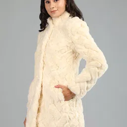 honnete 100 % Polyester Self Design Coat For Women image 3