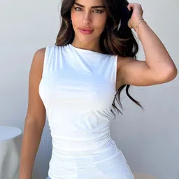 StyleCast Women Boat Neck Sleeveless Fitted Top-image-24