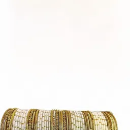 Adiba Fashion Factory White Glass Artificial Stones Bangle image 1