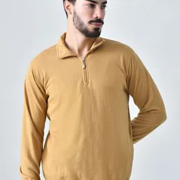 BAESD Men Solid Mock Collar Pullover Sweatshirt-picture-11