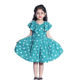 Wish little Girls Polka Dot Printed Fit and Flare  Dress-image-2
