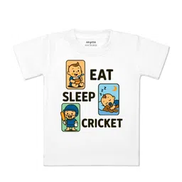 Eat Sleep Cricket Printed Kids Tshirt-image-0