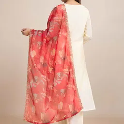 Navlik Women Floral Yoke Design Kurta with Trousers & Dupatta image 5