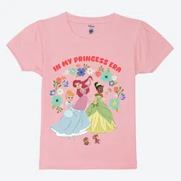 YK Disney Girls Graphic Printed Round Neck Cotton T-shirt-picture-30
