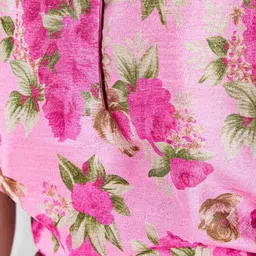 Hopscotch Girls Pink Pure Silk Kurta Sets image 2