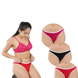 ORLIZEA Pack of 3 Women Low-Rise Cotton Blend Thongs-image-56