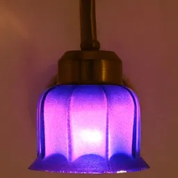 1ST TIME Blue & White Glass Frustum Shaped Wall Lamp image 3